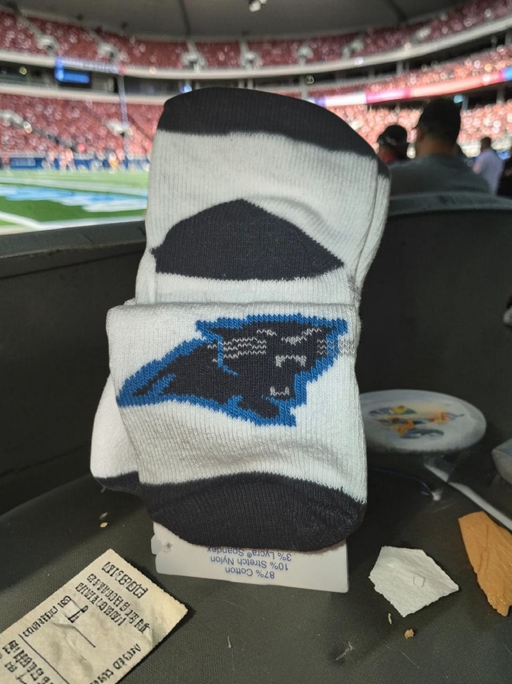 NFL Carolina Panther Baby Booties - White & Black with Panther Logo! BNWT 🏈 - Picture 3 of 3